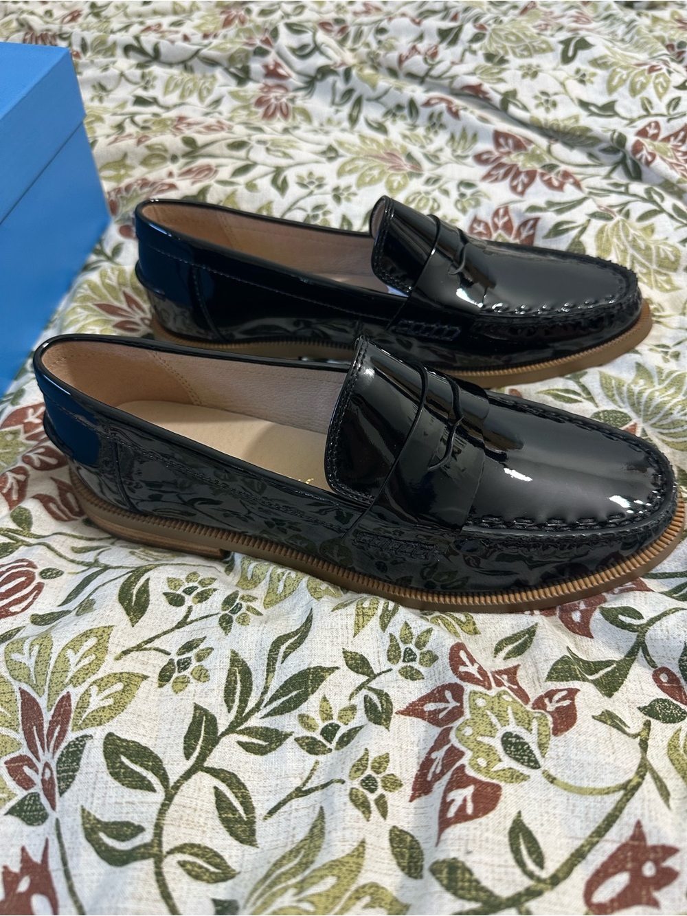 Jack Rogers Tipson Patent Penny Loafers Black Size 7 New in Box - Picture 9 of 15
